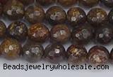 CBZ612 15.5 inches 8mm faceted round bronzite gemstone beads