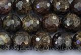 CBZ640 15 inches 6mm faceted round bronzite gemstone beads