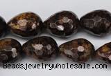 CBZ90 15.5 inches 15*20mm faceted teardrop bronzite gemstone beads