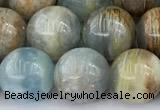 CCA548 15 inches 10.5mm - 11mm round blue calcite beads