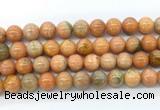 CCA554 15.5 inches 12mm round peach calcite gemstone beads