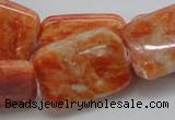 CCA60 15.5 inches 22*30mm rectangle orange calcite gemstone beads