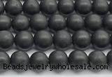 CCB1185 15 inches 4mm round matte shungite gemstone beads