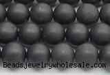 CCB1186 15 inches 6mm round matte shungite gemstone beads