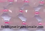 CCB1300 15 inches 7mm - 8mm faceted rose quartz beads