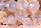CCB1631 15 inches 6mm faceted teardrop pink quartz beads