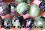 CCB1655 15 inches 6mm faceted teardrop ruby zoisite beads