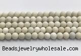 CCB826 15.5 inches 10mm round matte ivory jasper gemstone beads wholesale