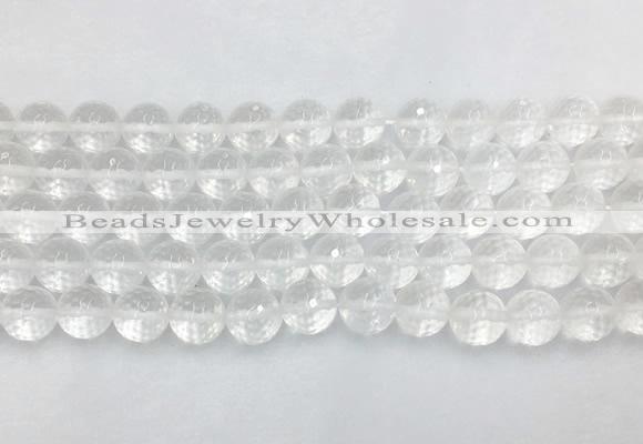 CCBS05 15 inches 10mm faceted round white crystal beads wholesale