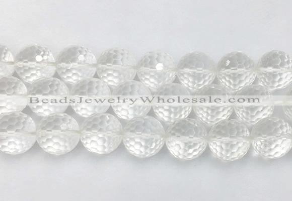 CCBS09 15 inches 18mm faceted round white crystal beads wholesale