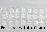 CCBS18 15 inches 18mm faceted square white crystal beads wholesale