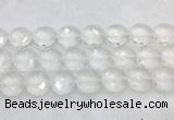 CCBS24 15 inches 18mm faceted coin white crystal beads wholesale