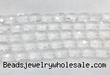 CCBS35 15 inches 12*16mm faceted rectangle white crystal beads wholesale