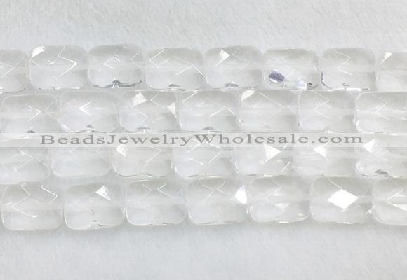 CCBS36 15 inches 13*18mm faceted rectangle white crystal beads wholesale