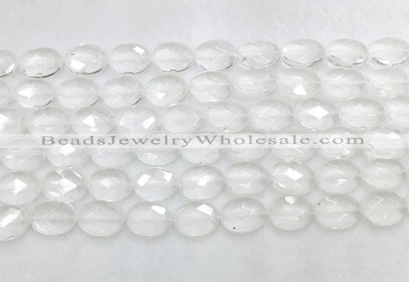 CCBS40 15 inches 10*14mm faceted oval white crystal beads wholesale