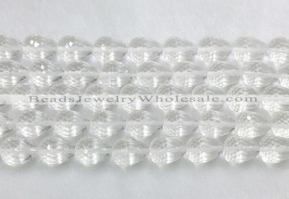 CCBS46 15 inches 10*14mm faceted teardrop white crystal beads wholesale