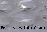 CCC522 15.5 inches 20*30mm twisted & faceted oval white crystal beads