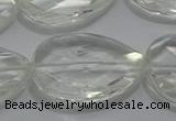 CCC812 22*30mm faceted flat teardrop natural white crystal beads