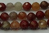 CCJ460 15.5 inches 4mm faceted round colorful jasper beads