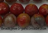 CCJ464 15.5 inches 12mm faceted round colorful jasper beads