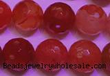 CCL54 15 inches 10mm faceted round carnelian gemstone beads
