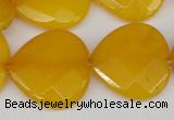 CCN370 15.5 inches 25*25mm faceted heart candy jade beads wholesale