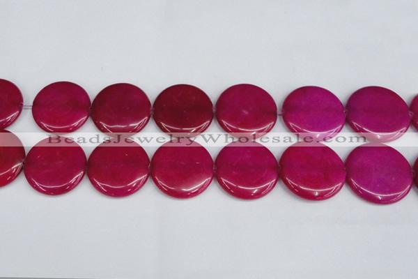 CCN3852 15.5 inches 35mm flat round candy jade beads wholesale