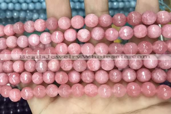 CCN5724 15 inches 8mm faceted round candy jade beads