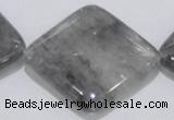 CCQ206 15.5 inches 40*40mm diamond cloudy quartz beads wholesale