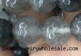 CCQ584 15.5 inches 12mm faceted round cloudy quartz beads wholesale