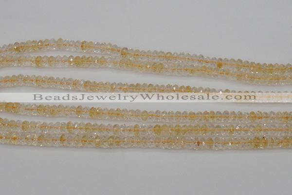CCR172 15.5 inches 4*6mm faceted rondelle natural citrine beads