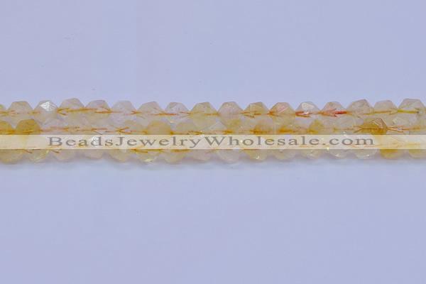 CCR312 15.5 inches 8mm faceted nuggets citrine gemstone beads