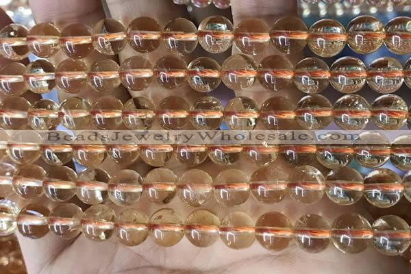 CCR332 15.5 inches 8mm round natural citrine gemstone beads