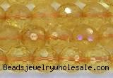 CCR385 15 inches 6mm faceted round citrine beads wholesale