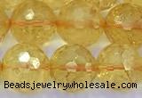 CCR387 15 inches 10mm faceted round citrine beads wholesale