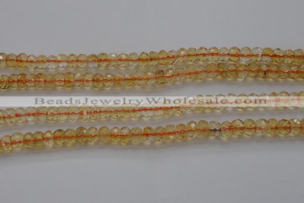 CCR51 15.5 inches 4*6mm faceted rondelle natural citrine beads