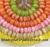 CCT05 14 inch 7*12mm faceted roundel cats eye beads Wholesale