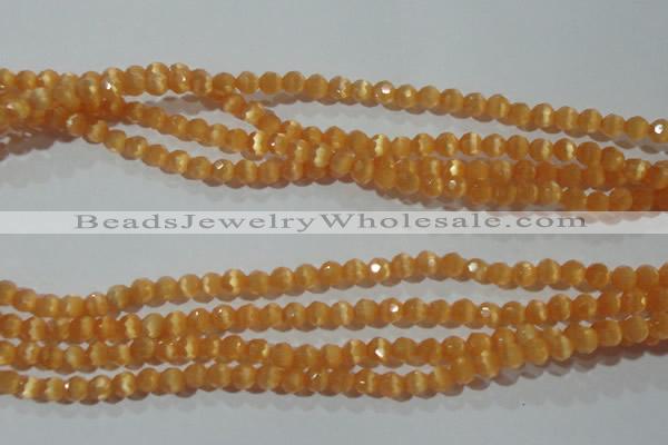 CCT306 15 inches 4mm faceted round cats eye beads wholesale