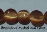 CCT488 15 inches 8mm flat round cats eye beads wholesale CCT488 15 inches 8mm flat round cats eye beads wholesale