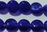 CCT498 15 inches 8mm flat round cats eye beads wholesale CCT498 15 inches 8mm flat round cats eye beads wholesale
