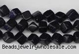CCU106 15.5 inches 6*6mm cube blue goldstone beads wholesale