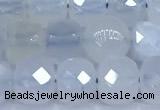 CCU1272 15 inches 6mm - 7mm faceted cube blue chalcedony beads
