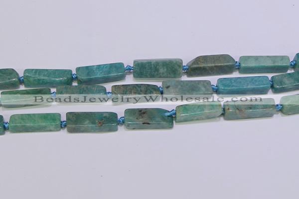 CCU615 15.5 inches 8*20mm - 10*30mm cuboid amazonite beads
