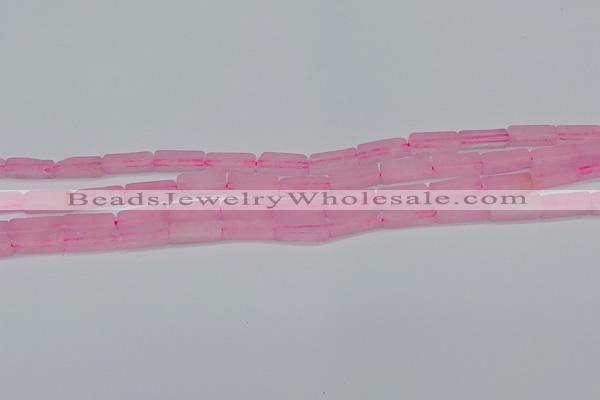 CCU711 15.5 inches 4*13mm cuboid rose quartz beads wholesale