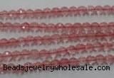 CCY110 15.5 inches 4mm faceted round cherry quartz beads wholesale