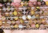CCY642 15.5 inches 8mm round volcano cherry quartz beads