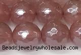 CCY667 15 inches 10mm faceted round AB-color cherry quartz beads