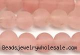 CCY671 15 inches 6mm round matte cherry quartz beads