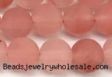 CCY672 15 inches 8mm round matte cherry quartz beads