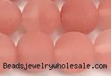 CCY674 15 inches 12mm round matte cherry quartz beads